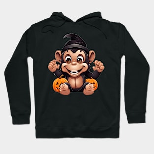 Halloween Pumpkin Cute Monkey Hoodie